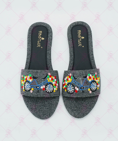 Cycle Embroidered Flat