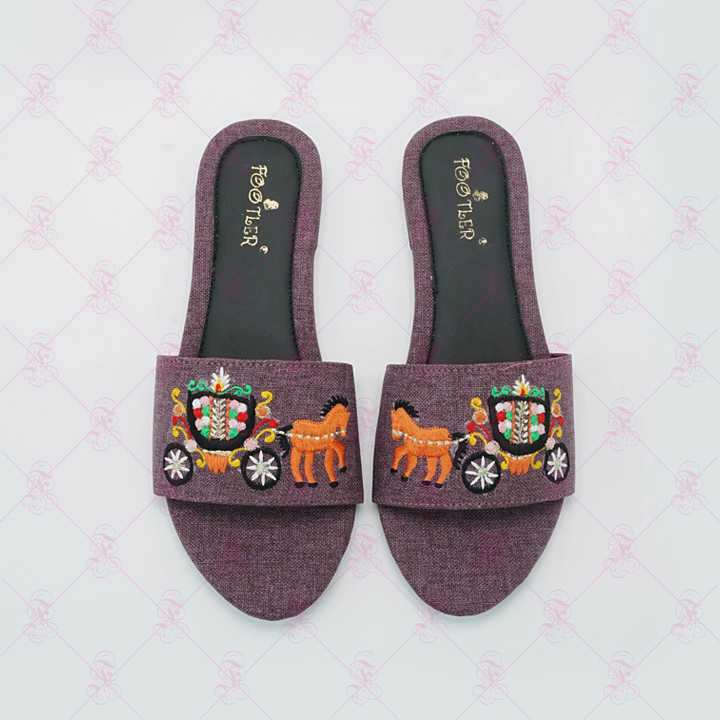 Horse Cart Embroided Flat