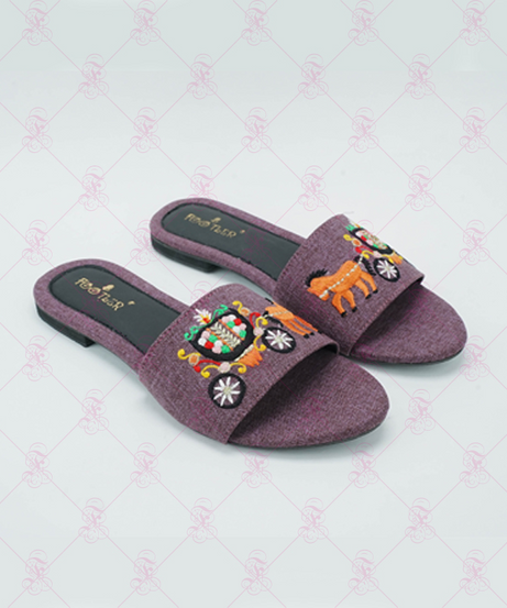 Horse Cart Embroided Flat