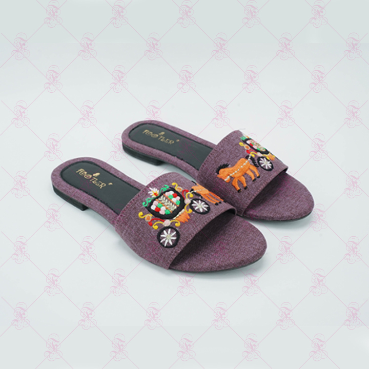 Horse Cart Embroided Flat