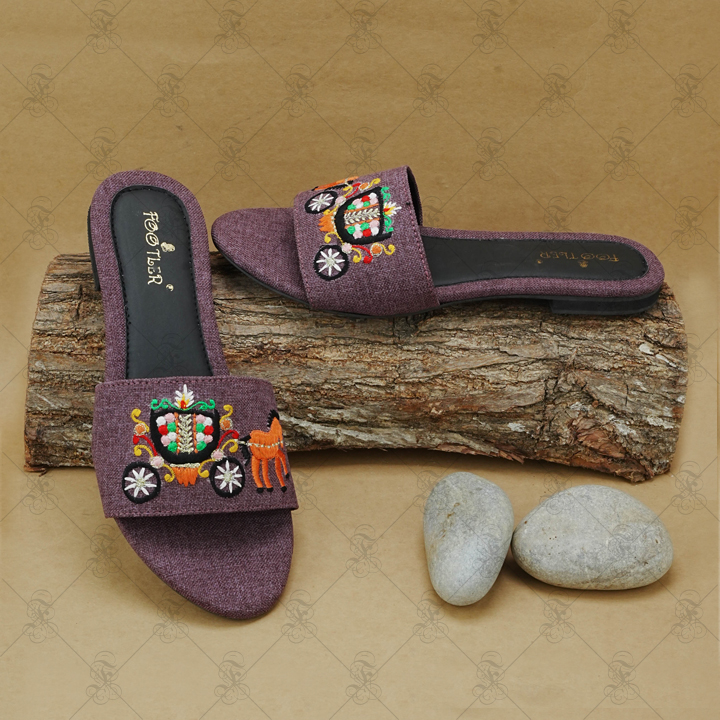 Horse Cart Embroided Flat