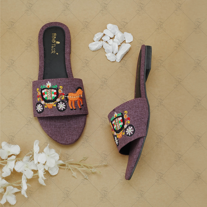 Horse Cart Embroided Flat