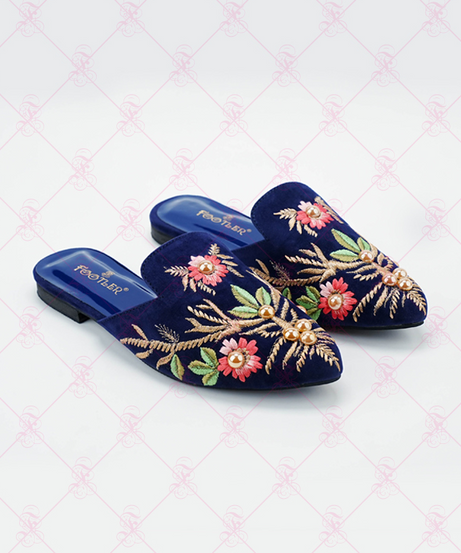 Beads Embroidery Mules