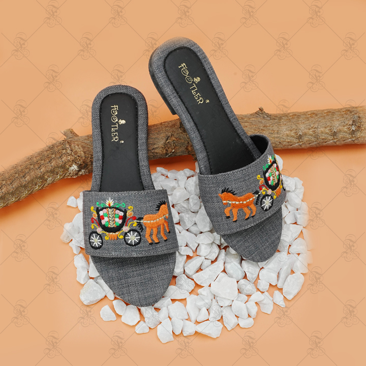 Horse Cart Embroided Flat