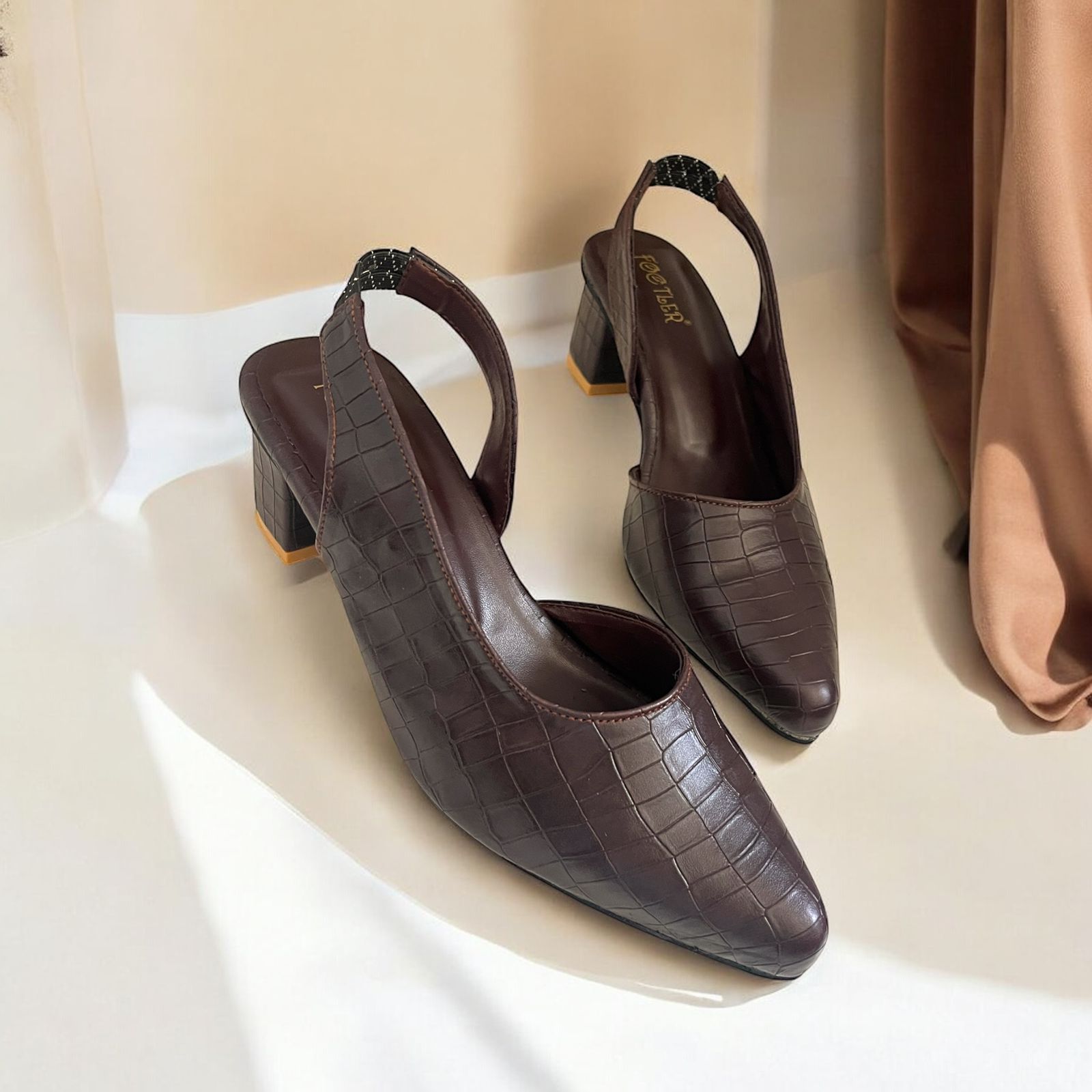 CROCODILE SLINGBACK HEELS