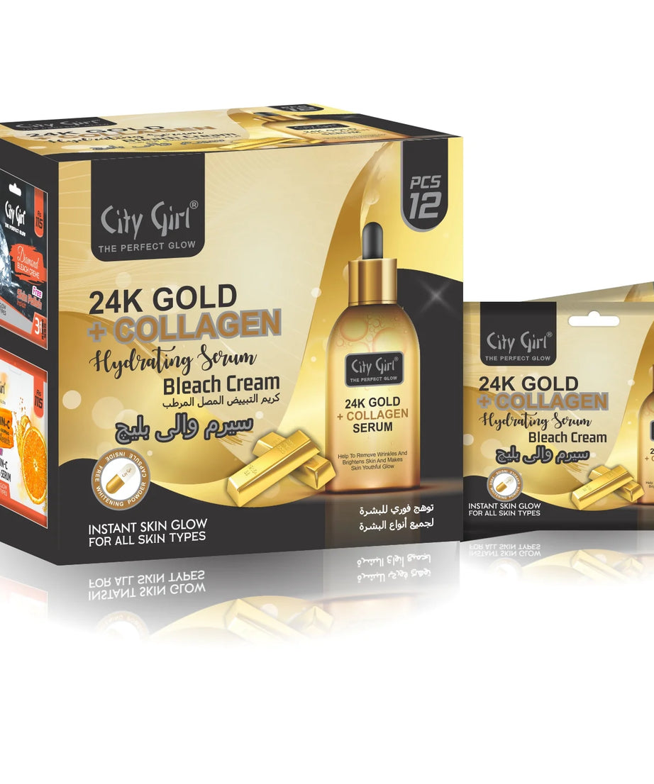 24k Gold Bleach Cream Sachet, City Girl, 24k Gold Bleach, AY Cosmetics,