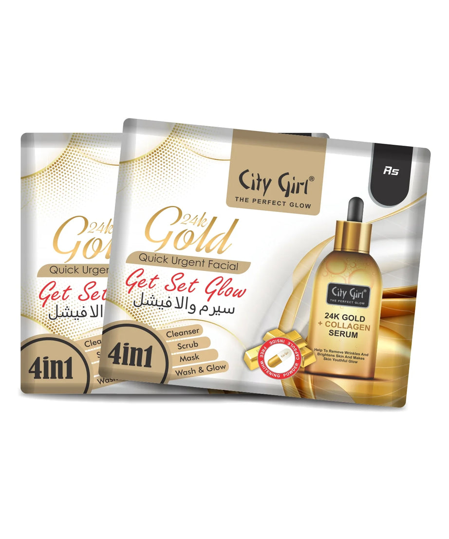 24k Gold Urgent Facial Sachet, City Girl, 24K, 24K Gold, 24K Gold Urgent Facial, Urgent Facial