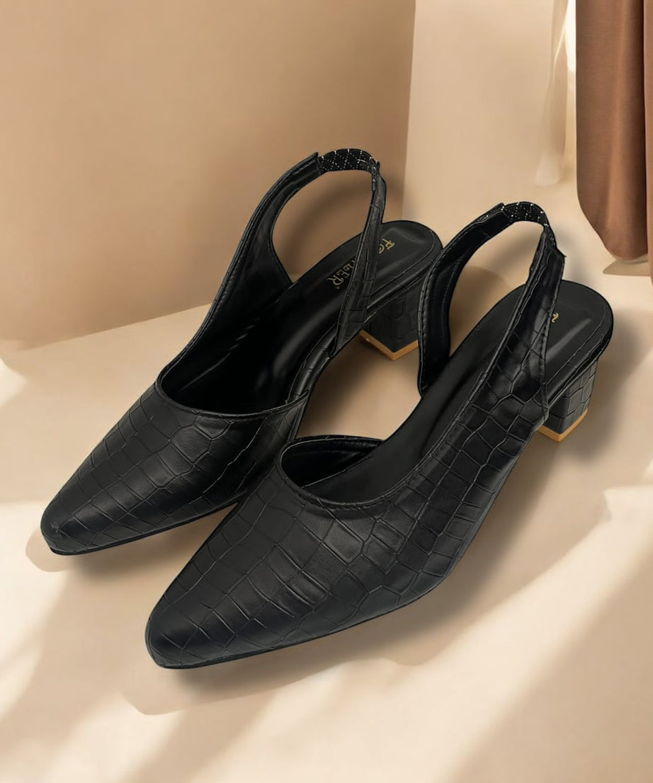 CROCODILE SLINGBACK HEELS