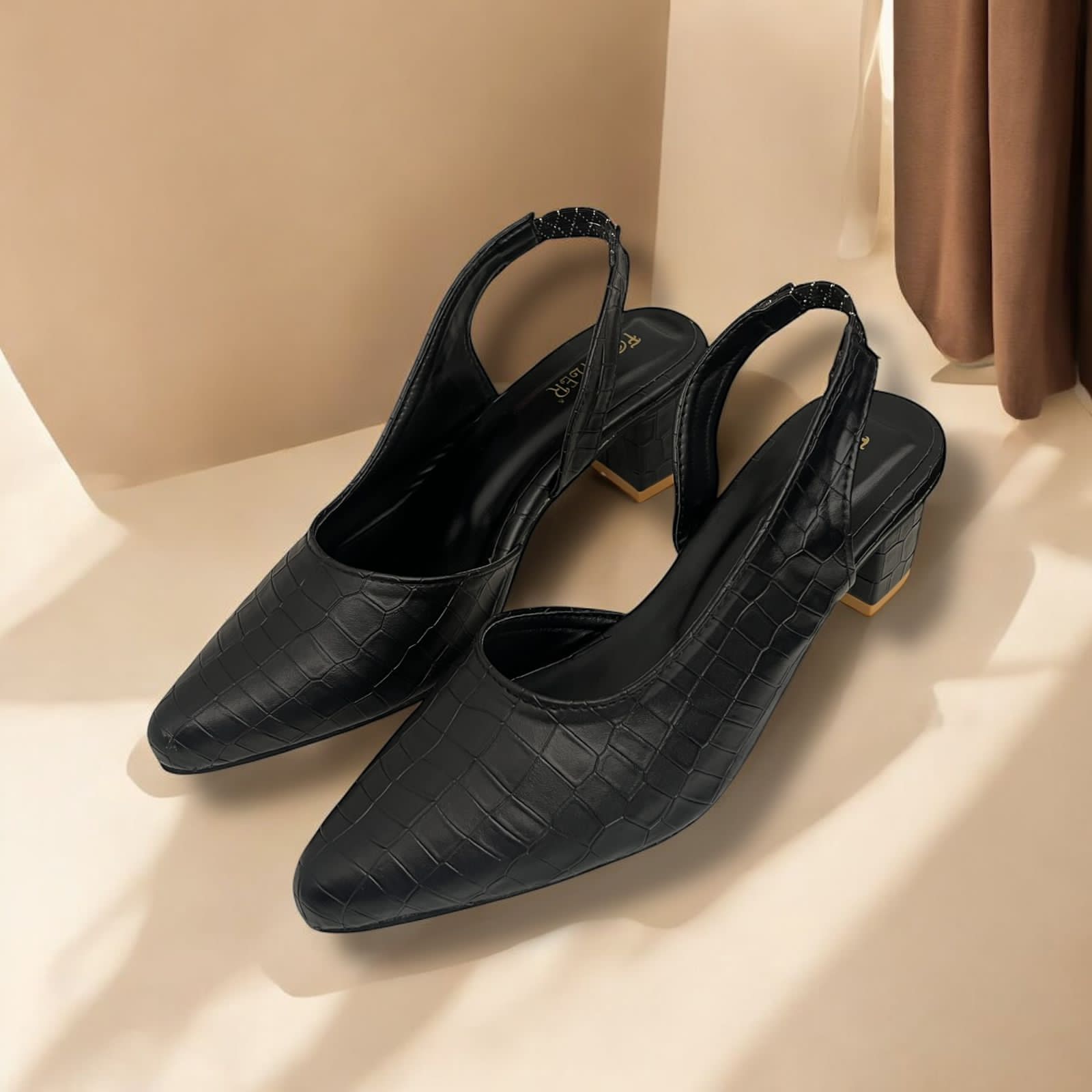 CROCODILE SLINGBACK HEELS