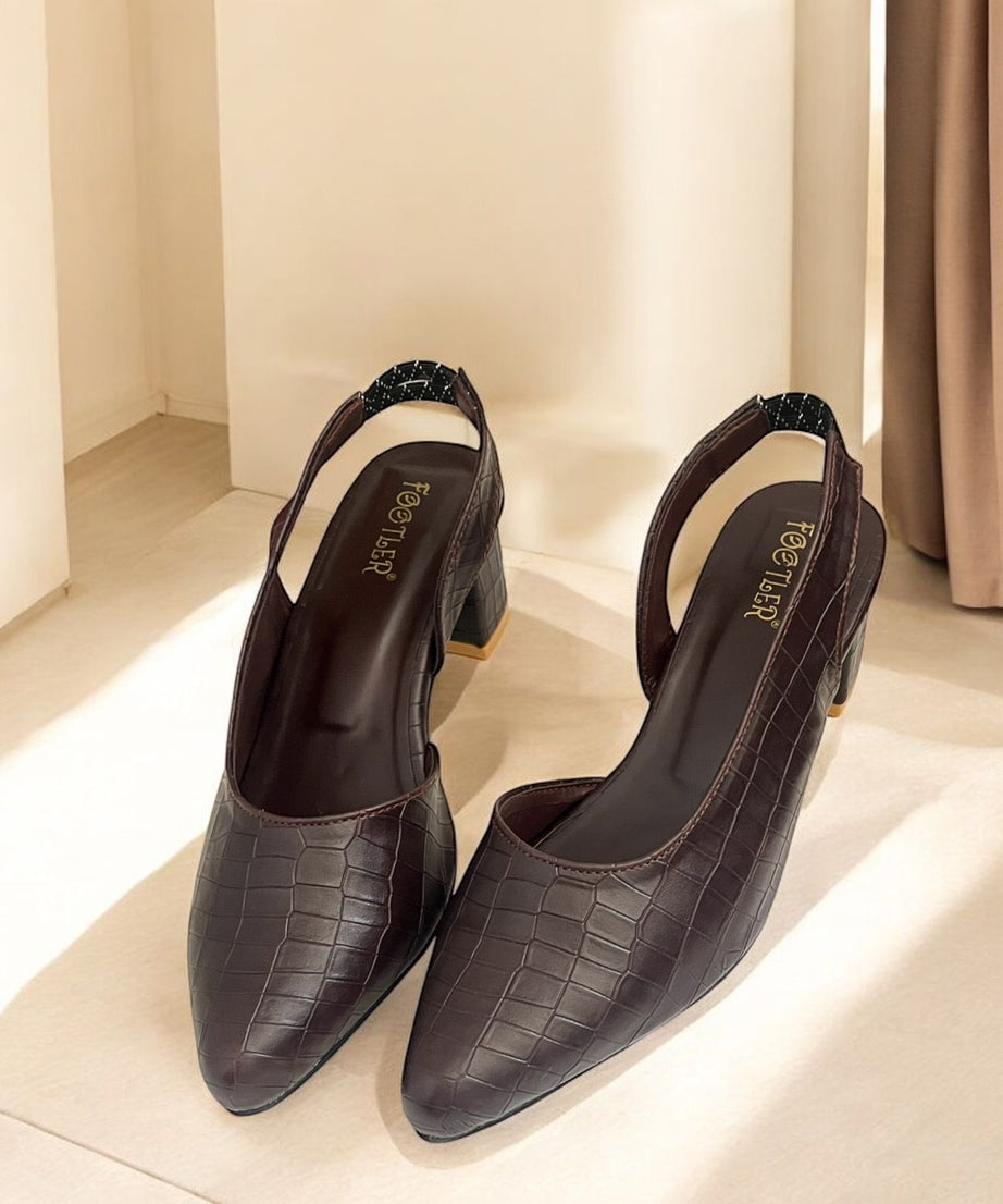 CROCODILE SLINGBACK HEELS