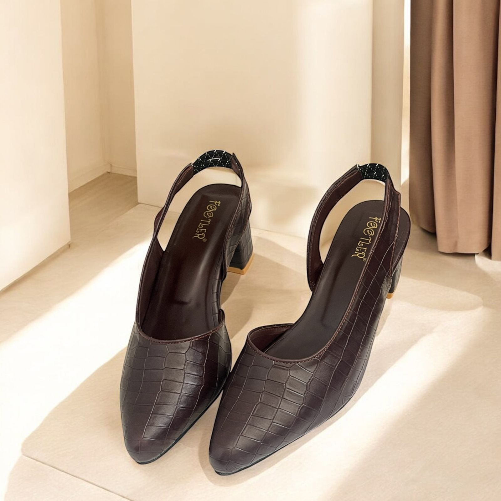 CROCODILE SLINGBACK HEELS