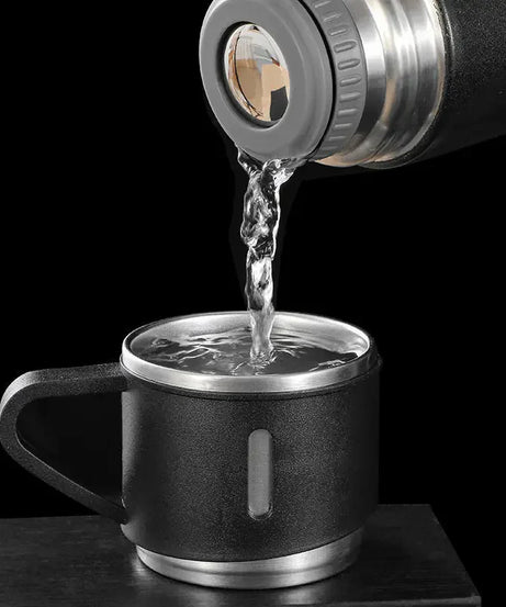 STAINLESS STEEL VACUUM FLASK SET WITH 3 CUP
