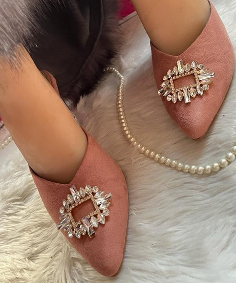 Broach Transparent Heels – Chic Clear Heels with Stylish Broach for Women