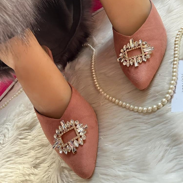 Broach Transparent Heels – Chic Clear Heels with Stylish Broach for Women