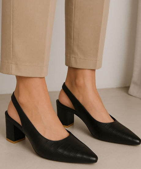 CROCODILE SLINGBACK HEELS