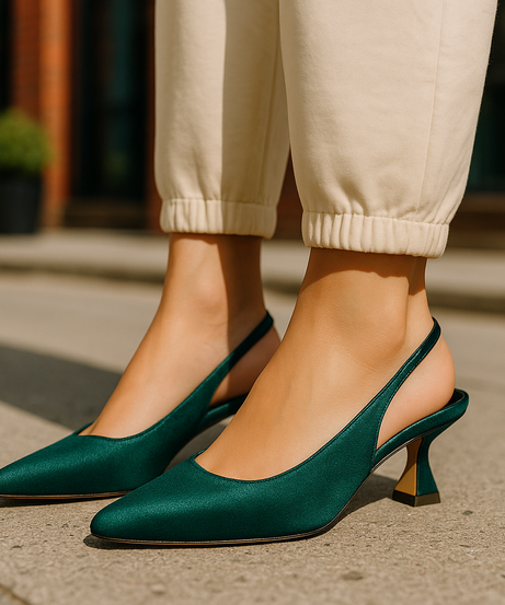 Noir Grace Slingbacks