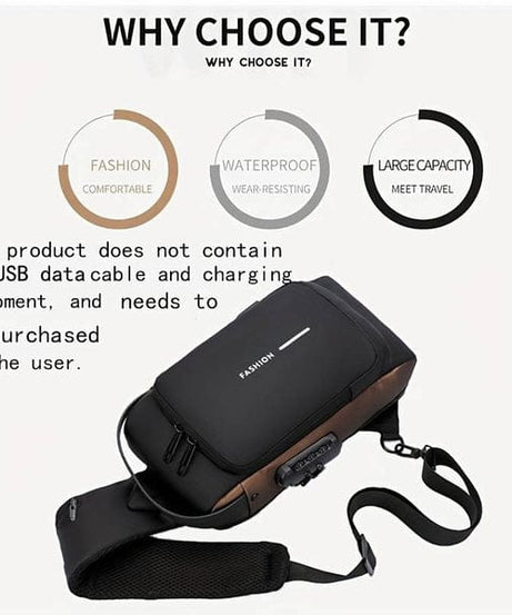 Anti-theft Cross Body Bag with USB Charging Port