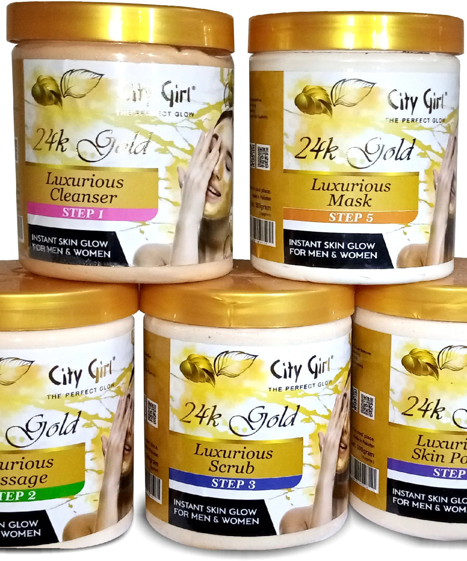 City Girl 24K Gold Facial Jar 500gm Parlor Pack