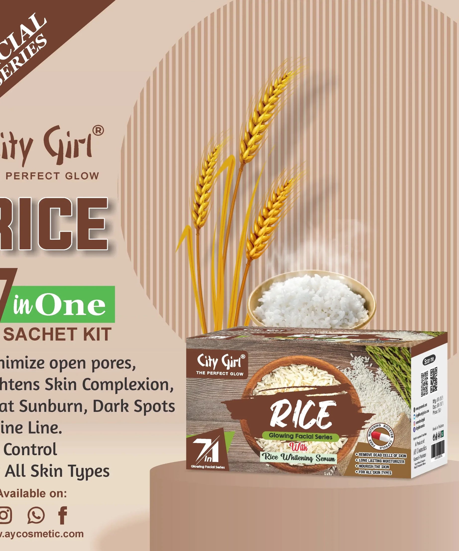 City Girl Rise Glowing 7 in 1 Facial Sachet Kit