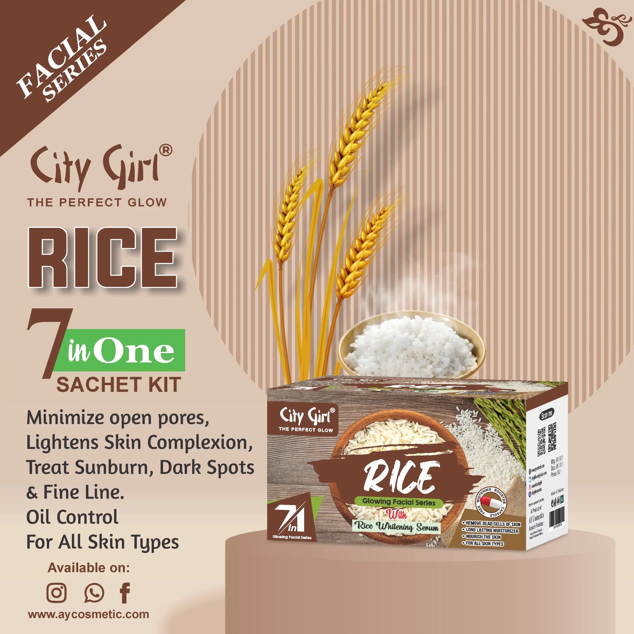 City Girl Rise Glowing 7 in 1 Facial Sachet Kit