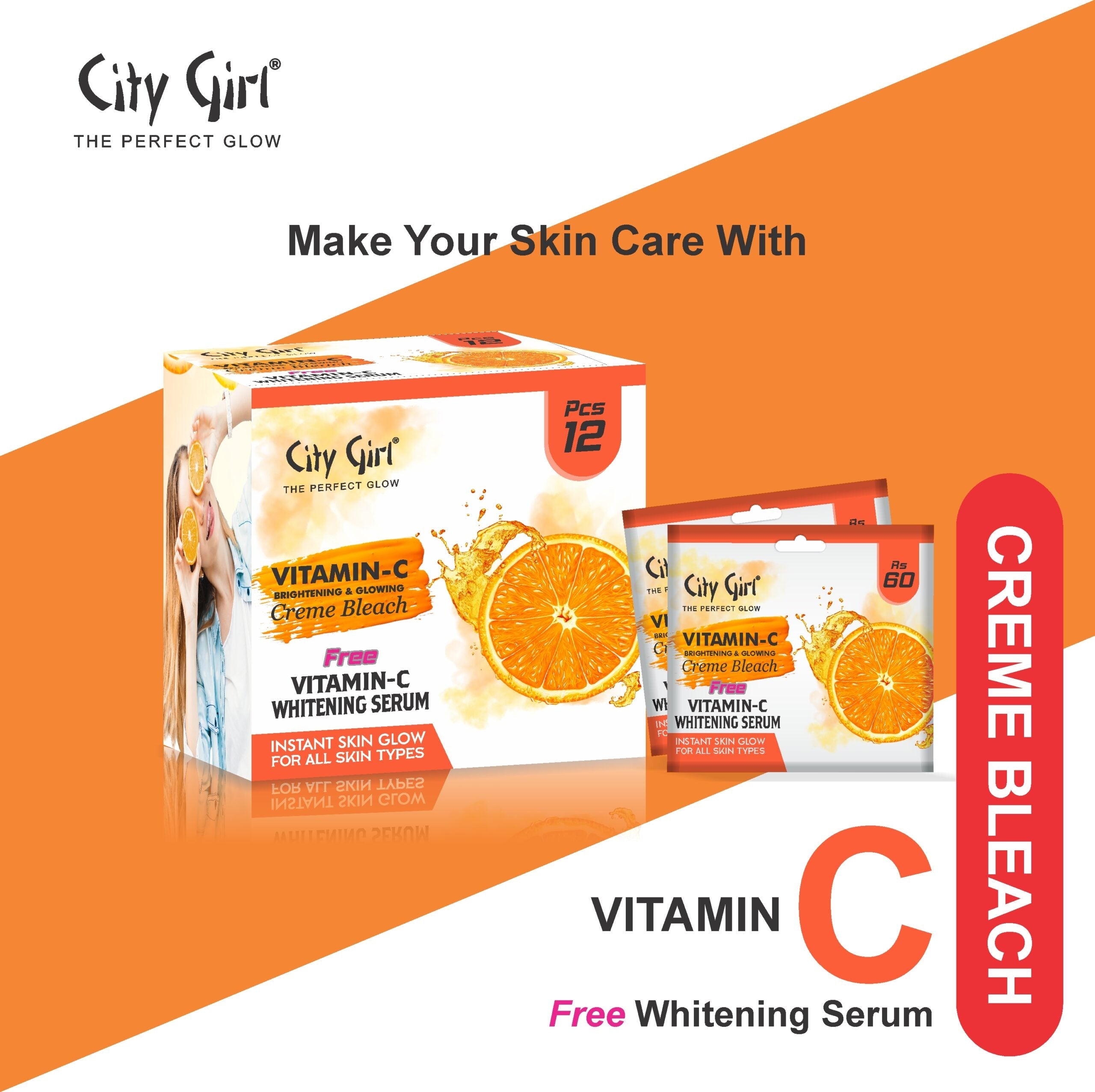 City Girl Vitamin C Bleach Cream, VC Sachet, Vitamin C Sachet, Vitamin C, AY Cosmetics