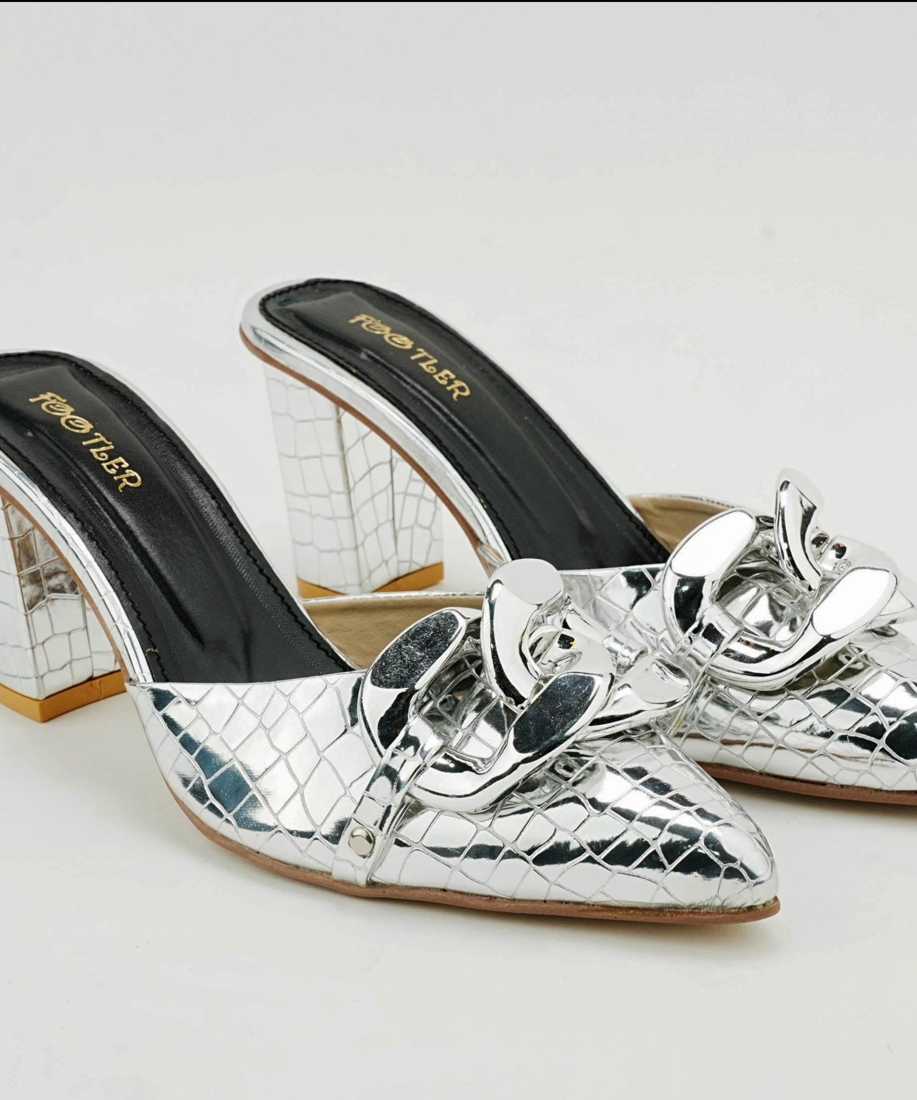 Crocodile Chain Heels