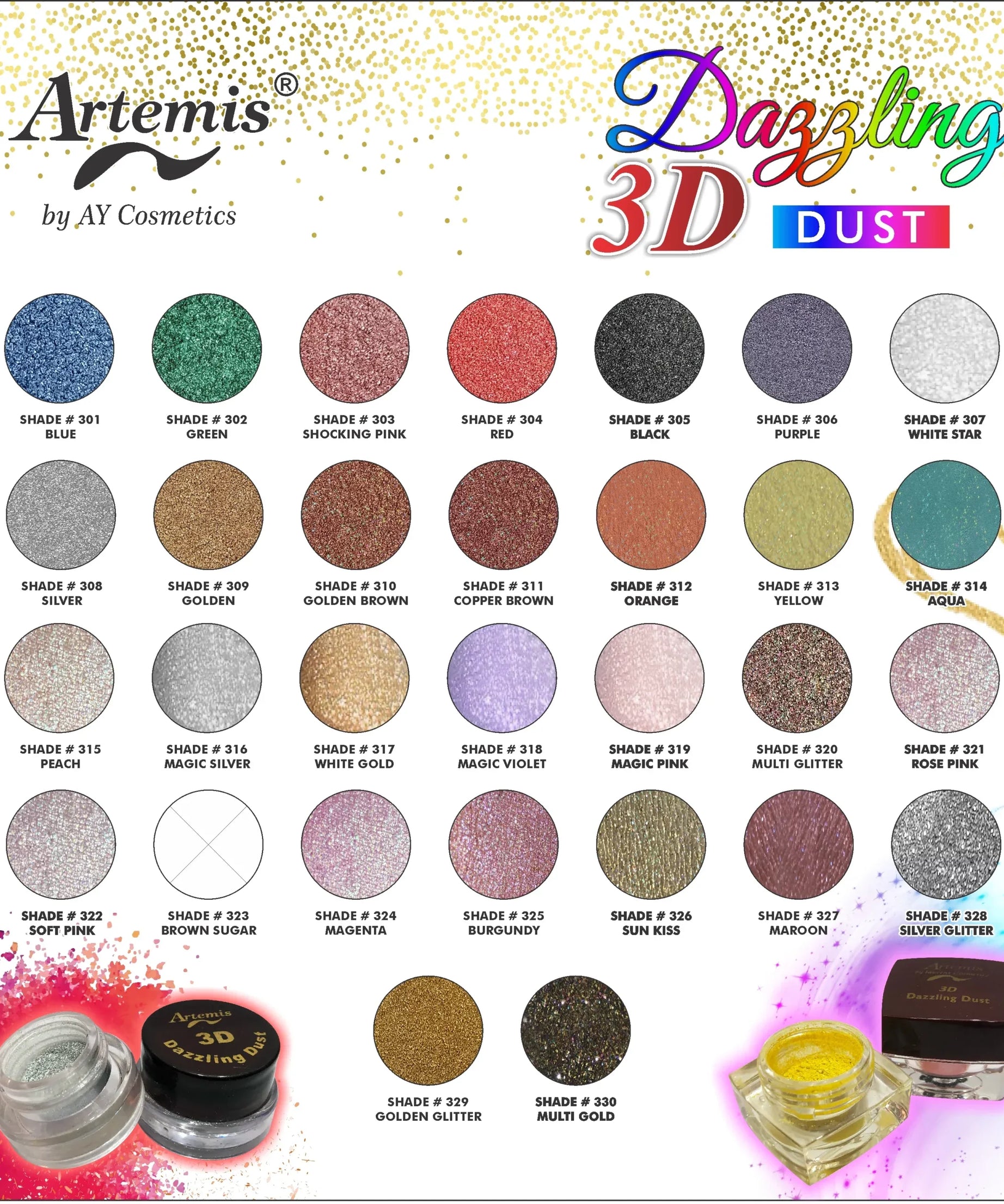 Artemis Dazzling Dust Shade Card
