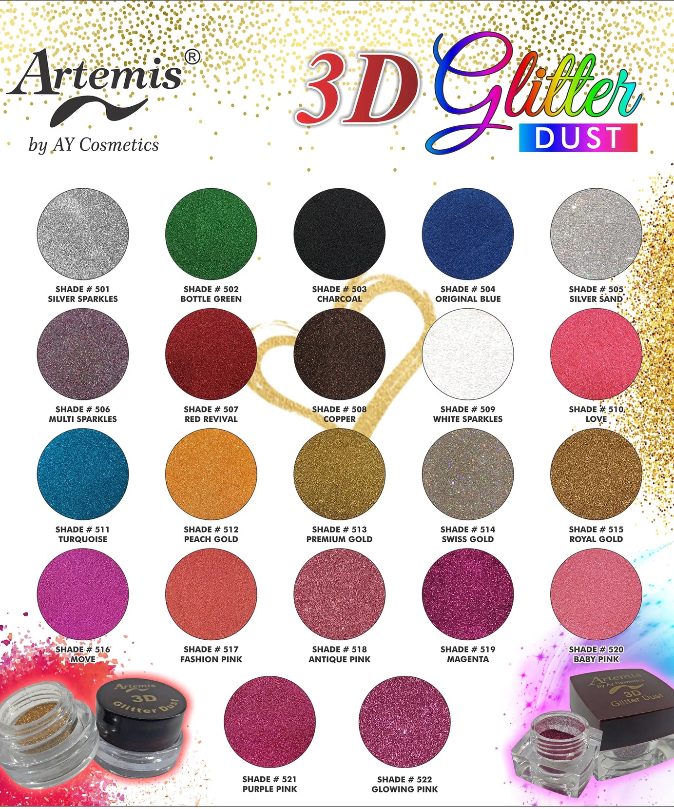 Artemis Glitter Dust Shade Card
