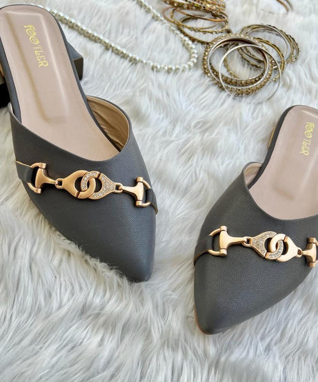 Cross Buckle Mules