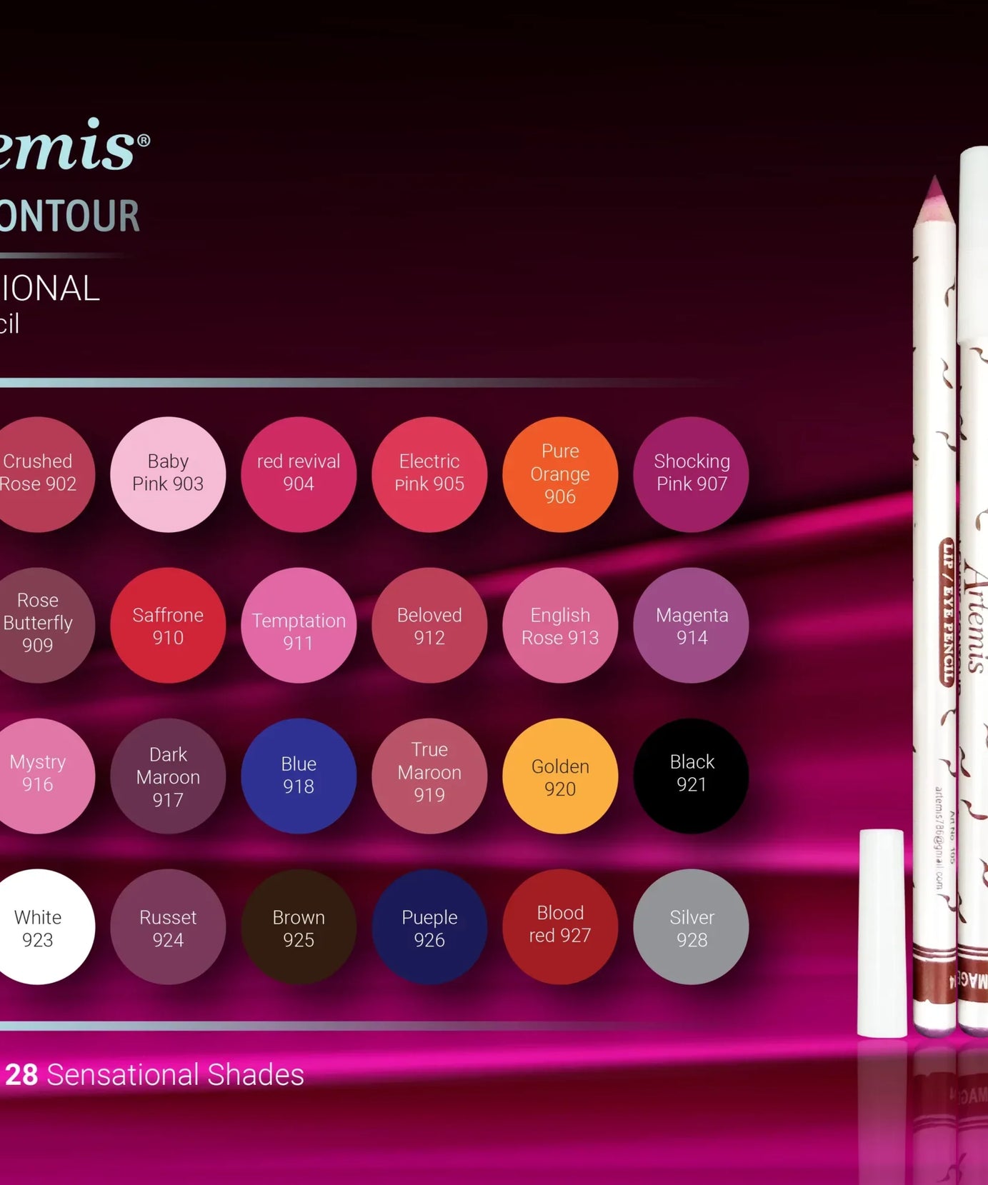 Artemis Lip & Eye Pencil Shades