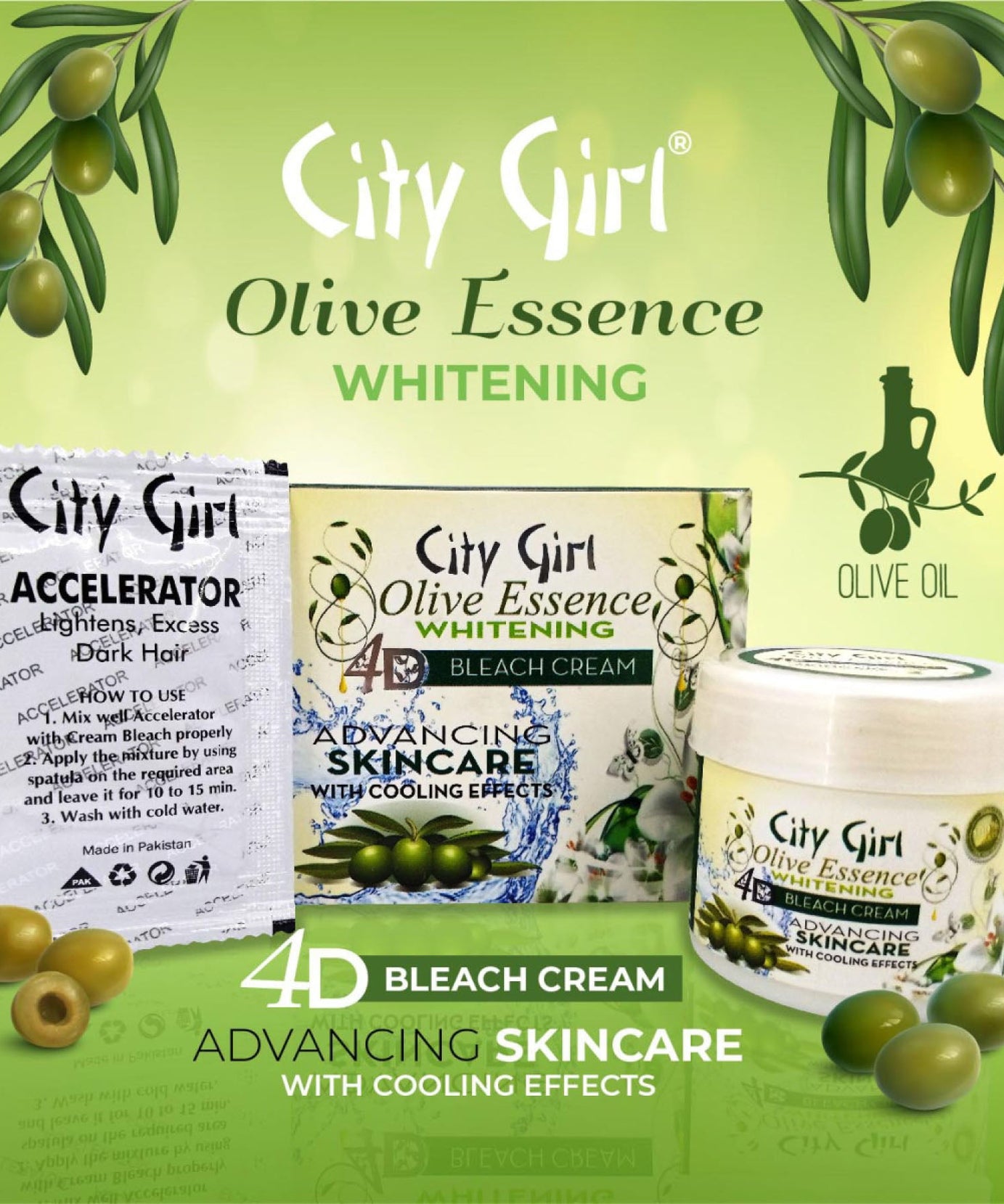 City Girl Olive-Essence-Whitening-Bleach-Cream - AY Cosmetics