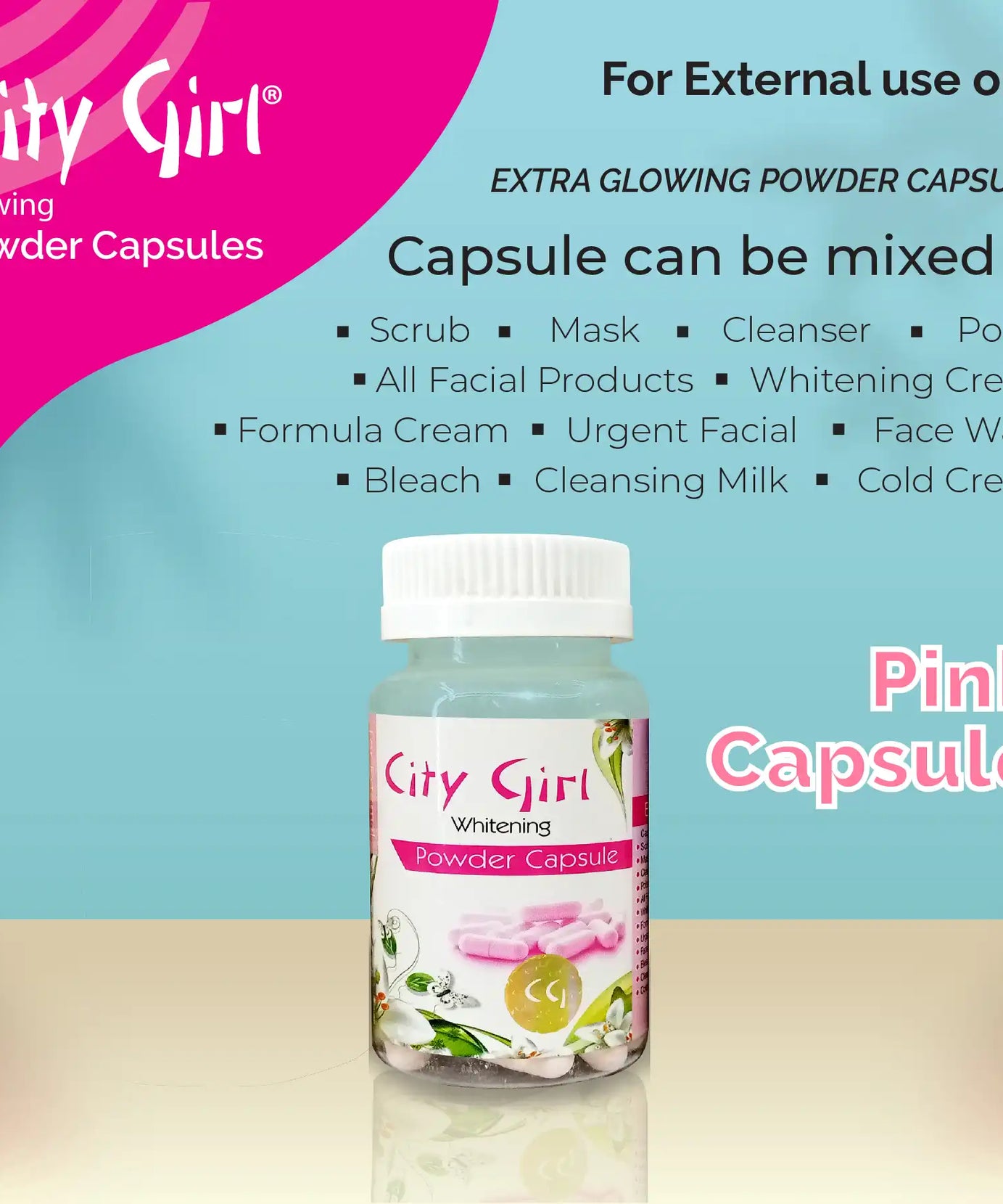 City Girl Pink Capsule Jar