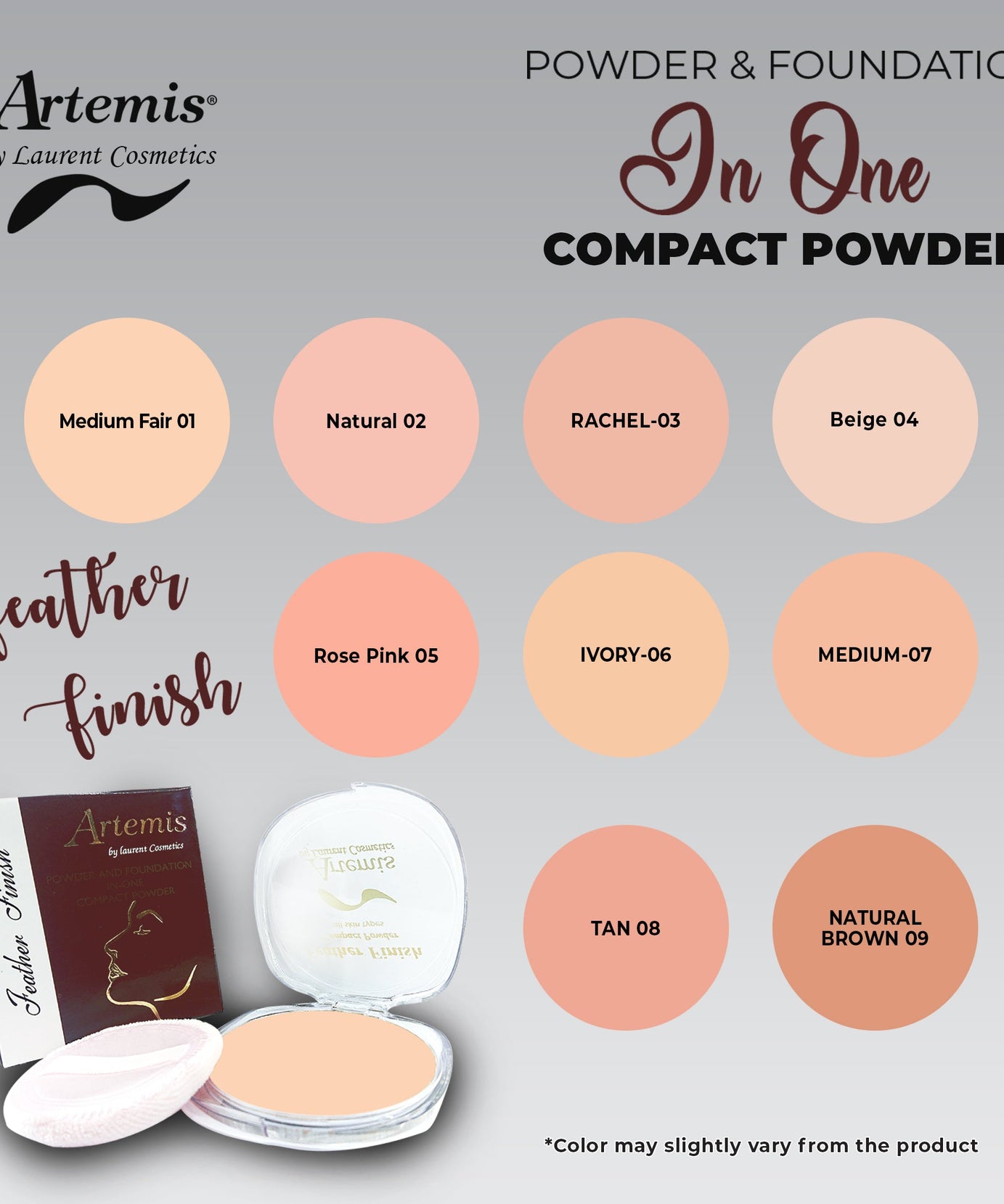 Shade Card Feather Finish Compact Powder