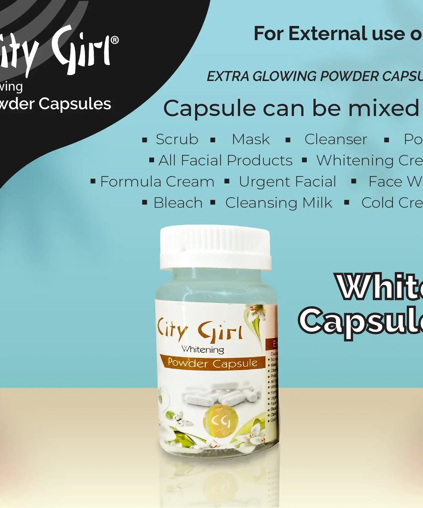 City Girl White Capsule Jar