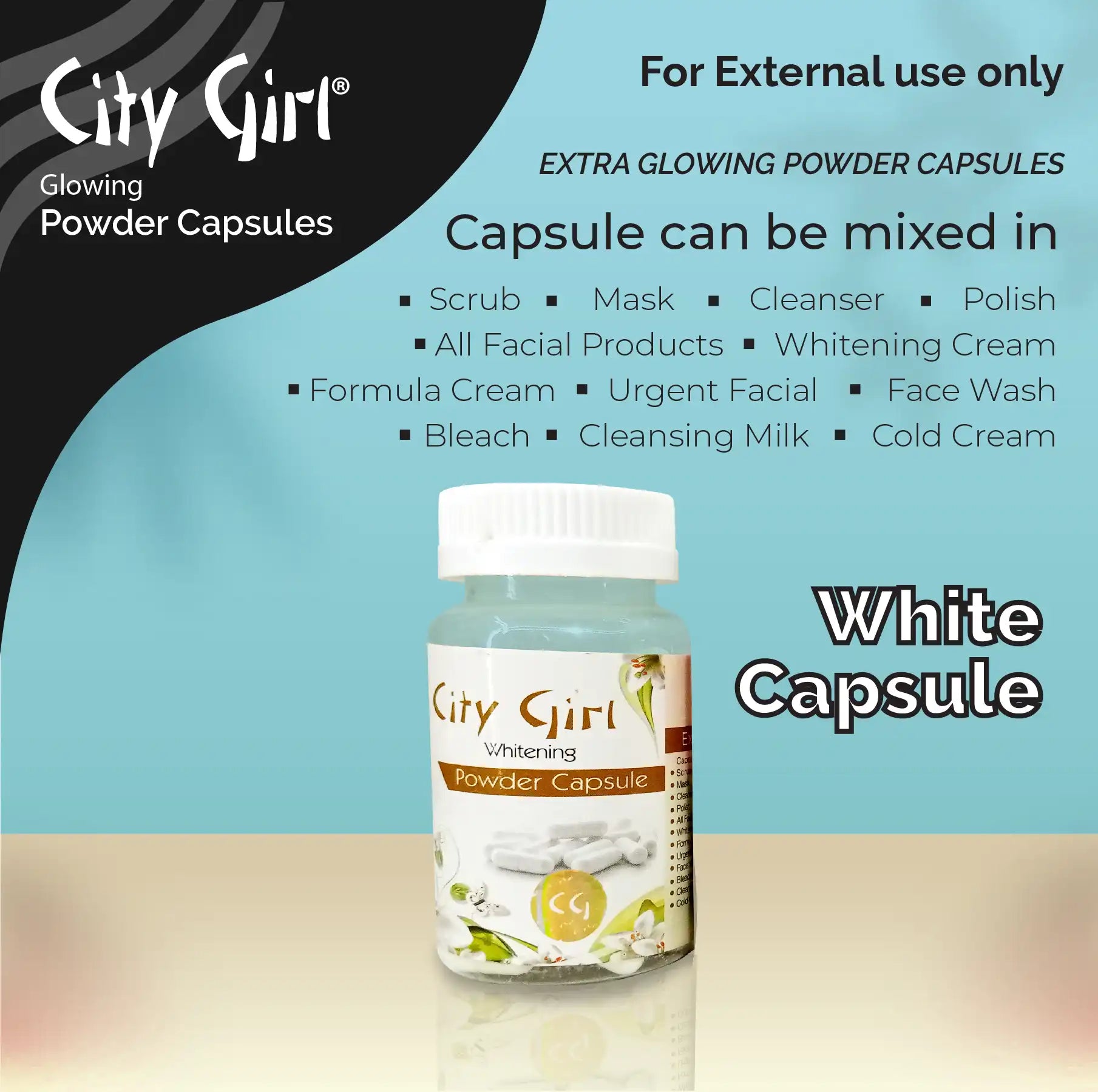 City Girl White Capsule Jar