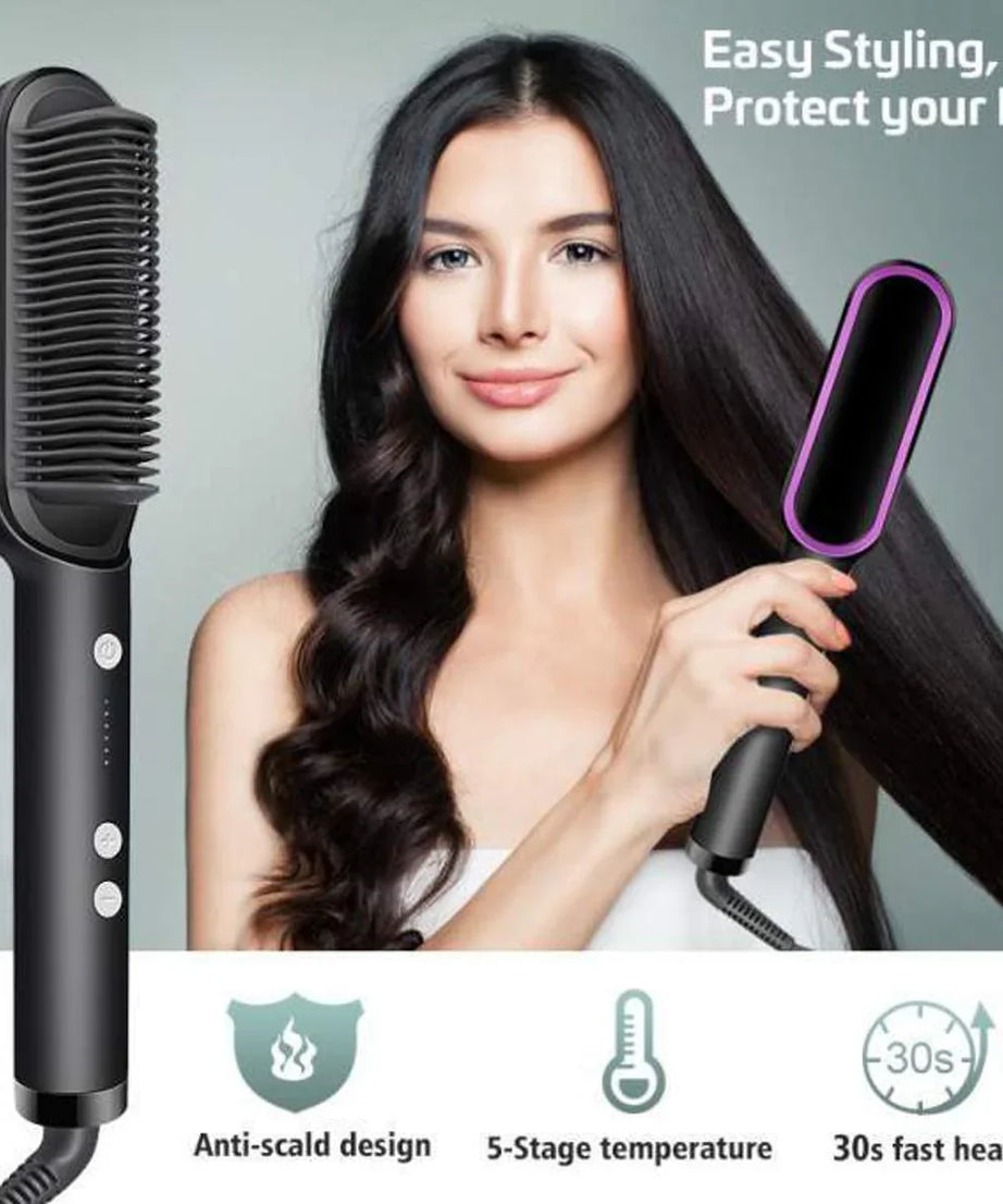 Hair Straightener Ceramic Heated Hair Brush