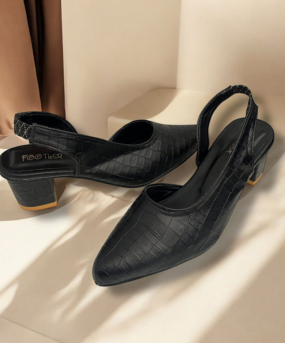 CROCODILE SLINGBACK HEELS