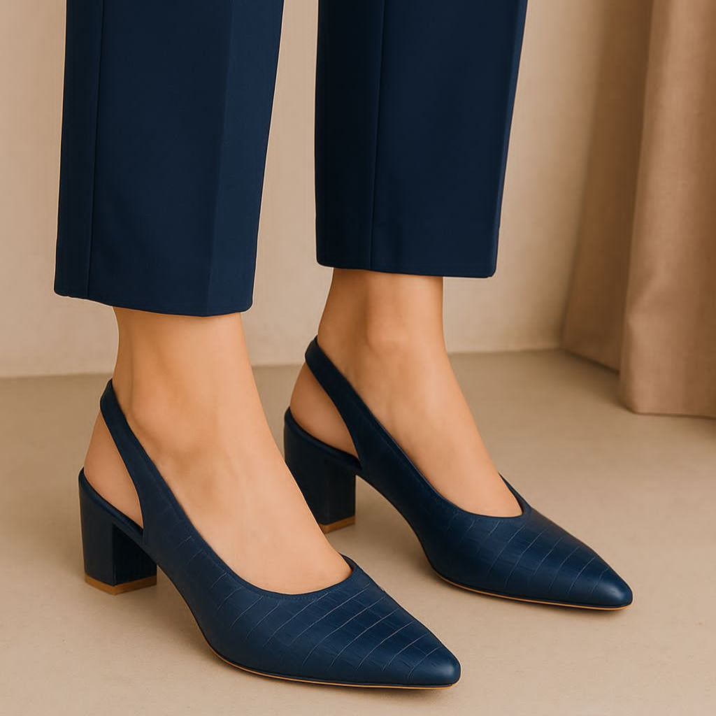 CROCODILE SLINGBACK HEELS