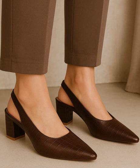 CROCODILE SLINGBACK HEELS