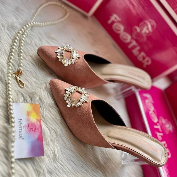 Broach Transparent Heels – Chic Clear Heels with Stylish Broach for Women