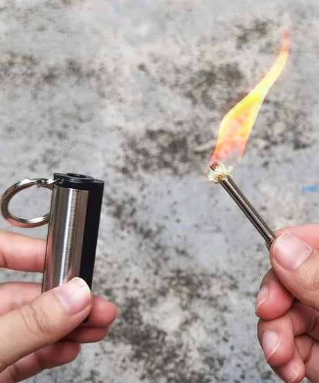 Flint Match Lighter Keychain