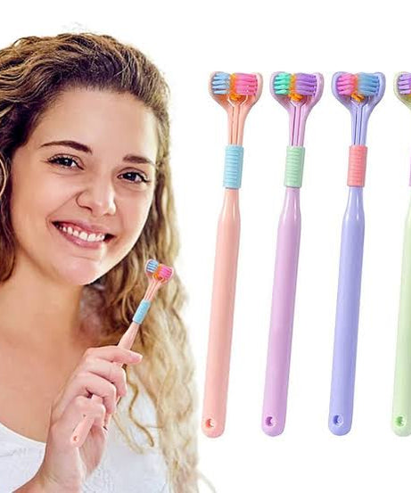 Three side toothbrush