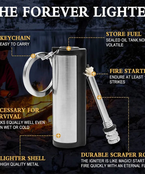 Flint Match Lighter Keychain