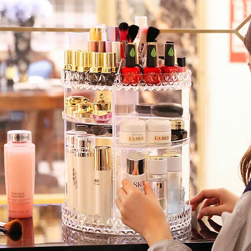 Cosmetic Organizer 360° Rotating Diamond Cut