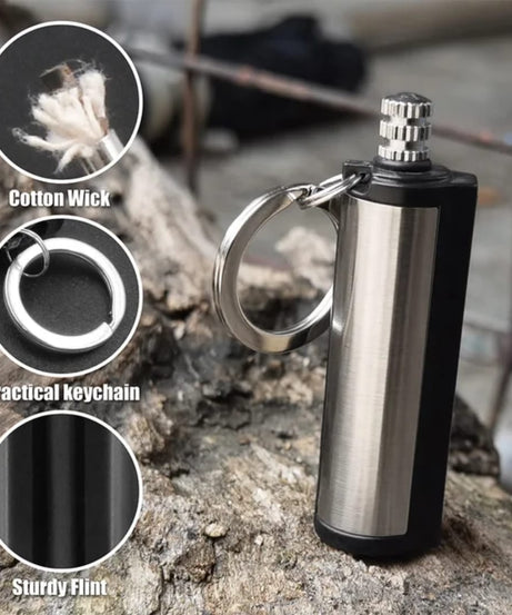 Flint Match Lighter Keychain