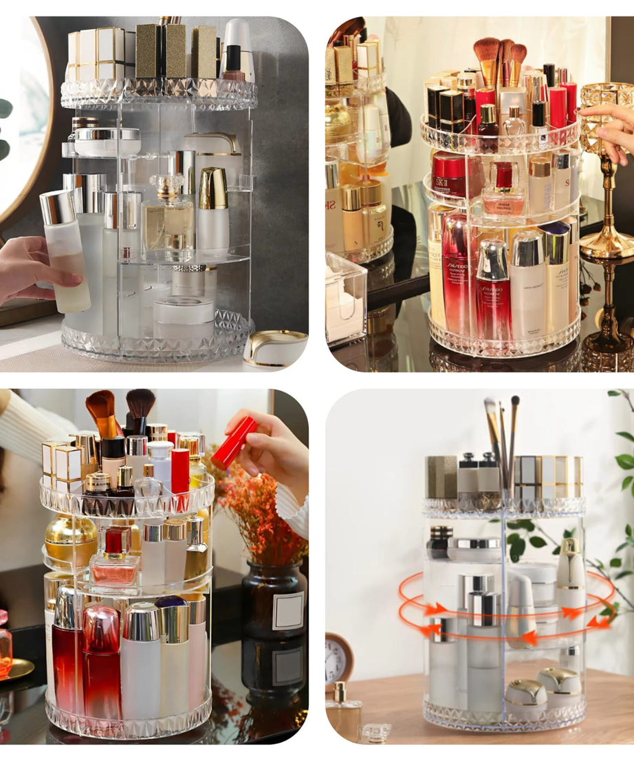 Cosmetic Organizer 360° Rotating Diamond Cut